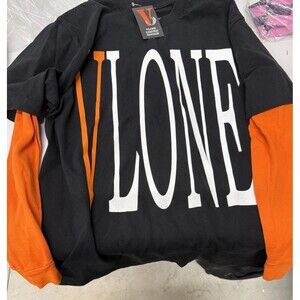 VLONE Limited Edition L Black Orange Thermal L/S Tshirt TEE JUICEWRLD Retail 200